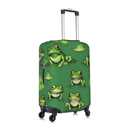 Funny Green Frogs Tsa Approved Luggage Cover For 18-32 Inch Suitcases Scratch-Resistant Stretch Luggage Cover3