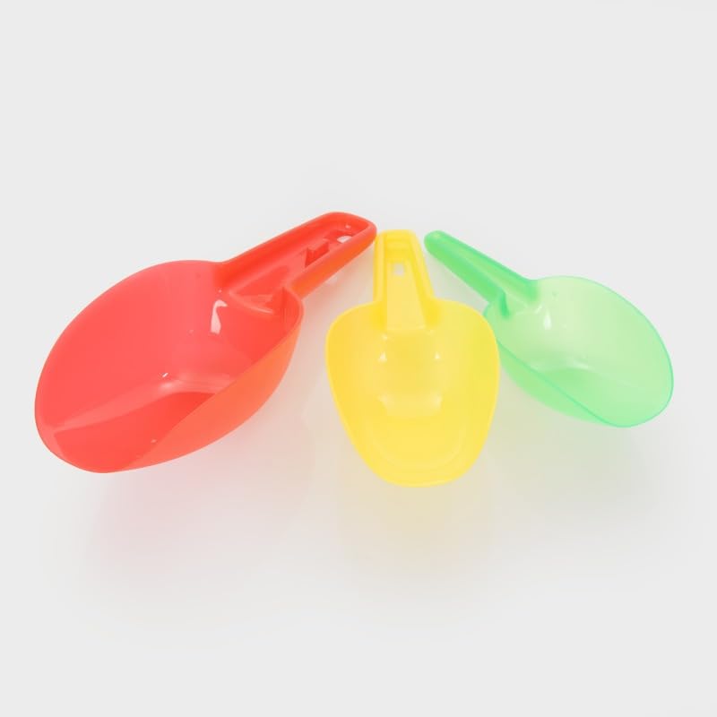 tickit translucent nesting scoops – 3 pcs colourful scoops for sand and water play, developing motor skills, coordination and early science exploration