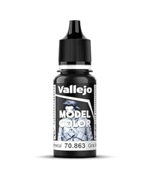 Vallejo Model Color Acrylic Paint, Gunmetal Grey, 18 ml, Self-Leveling, BSL System for Modeling and Miniatures