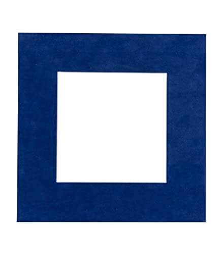20x20 Mat Bevel Cut for 16x16 Photos - Acid Free Brooke Blue Suede Precut Matboard - For Pictures, Photos, Framing - 4-ply Thickness