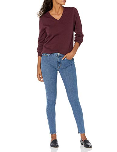 Image of Amazon Essentials Women's Lightweight Long-Sleeve V-Neck Cotton Sweater