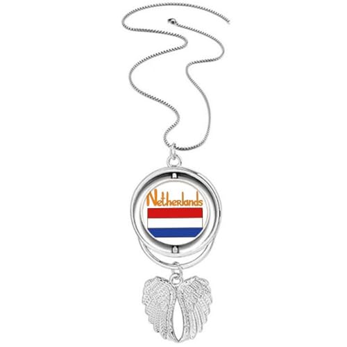 Collier Pays-Bas drapeau et ailes d'ange, idée cadeau originale pour expatrié