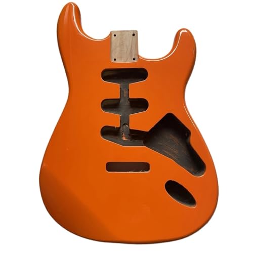 木製エレキギター本体 音楽愛好家向けSTエレキギター本体交換パーツDIYアクセサリー(Orange)