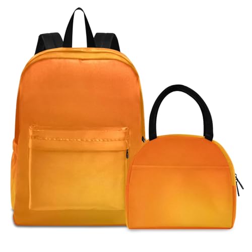 Kids Backpacks Insulated Waterproof Backpack, Girls Bookbag with Lunch Box, Bright Orange