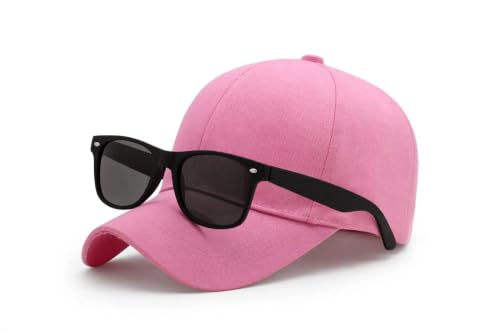 Image of Sunglass for Men Women Cap with Leather Patch, Casual Unisex Sports Hat, Adjustable Fit-Free Size-(Combo Sunglass Cap)
