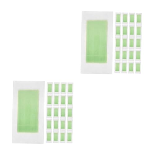 Ipetboom 2 Juegos 2 Juegos De Mini Papel Depilatorio Para Cejas Tiras De Papel Depilatorio Para El Cuerpo Tiras De Papel Depilatorio Para Plantilla Facial Color Verde Claro 25 piezas * 2