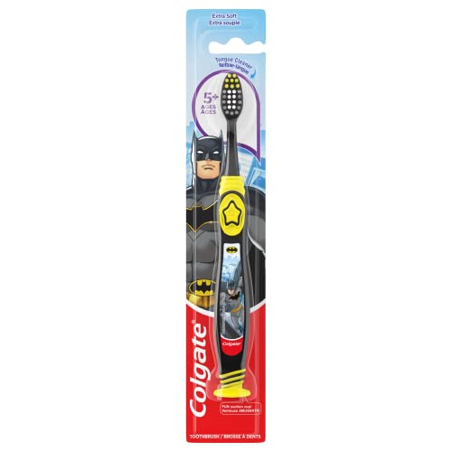 Colgate Batman Toothbrush for Children with Suction Cup, Kids 5+ Years Old, Extra Soft (Colors Vary) - Pack of 2 - image 9