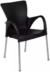 Cadeira de Escritório Setúbal Preta Estofada Base Giratória Confortável para Home Office e Trabalho