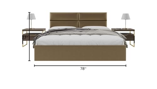 Vant Vänt Upholstered Wall Mounted Headboard Panels -Philip Layout - 78 Inch X 23"-Configuration Of 4 Individual Panels - Recommended For King-Cal King - Metallic/Gold thumb #1