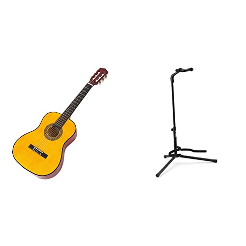 Guitare acoustique classique pour enfant 34 pouces Music Alley & TIGER GST14-BK Support pour Guitare - Noir Cover