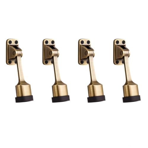 Image of Luxury Door Stopper in Gold | Heavy Duty Metal Door Stops for Home Office | Anti Slip Decorative Door Holder | Modern Gold Finish Door Stop Set for All Floors (Set of 4)