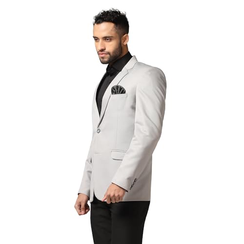 Image of TAHVO Men Blazer Lycra Fabric Slim Fit Single Breasted Blazer