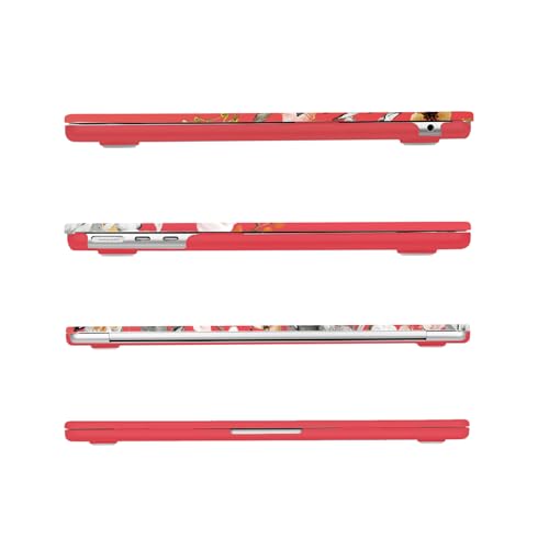 Protection MacBook Air 13,6 A3113 A2681 coque rigide rouge fleurs