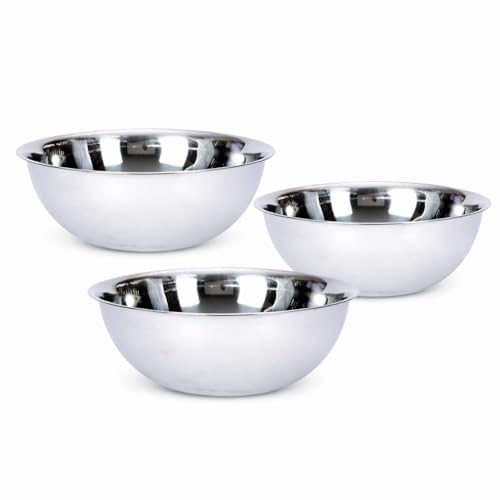 Image of KMW High-Performance Build Mixing Bowl S /S,160 X 55 Mm,0.7ltr. - (3 pcs Set) | for Buffets, Catering & Events | Easy-to-Clean Build