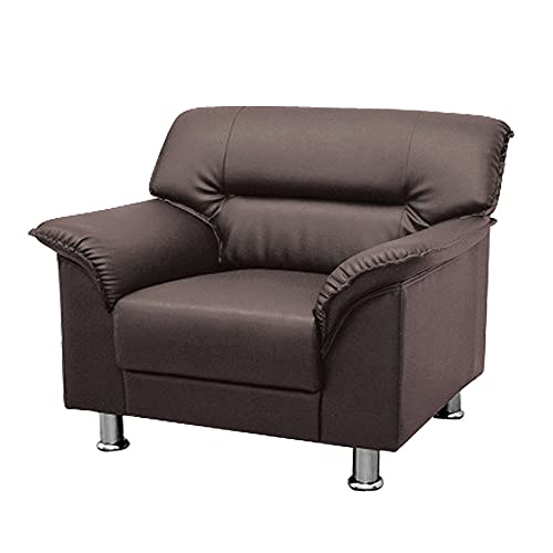 アーバン通商 シンプルモダンソファ ブラウン 1人掛け スタイリッシュ 合成皮革 AZ-3059