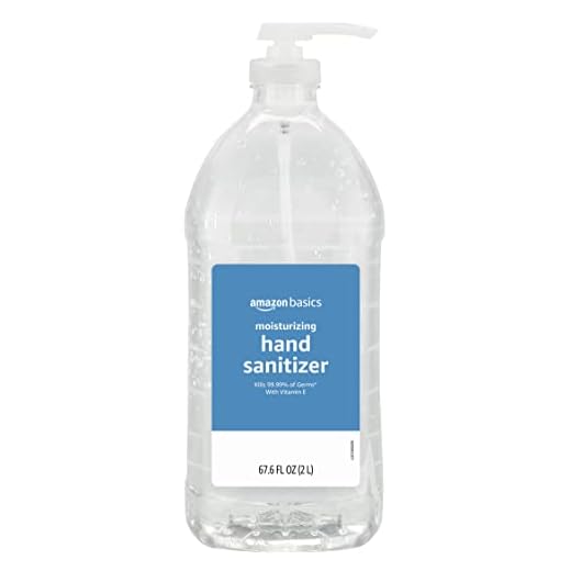 Amazon Basics Hand Sanitizer, Original Scent, Contains 62% Ethyl Alcohol, 67.60 Fl Oz (Pack of 1) (Previously Solimo