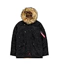 ALPHA INDUSTRIES N-3B VF59 Chaqueta, Negro (Black-03), XS para Hombre