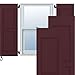 Ekena Millwork RW101RP15X65WRH Two Equal Raised Panel Exterior Wood Shutters, 15"W x 65"H, Wine Red