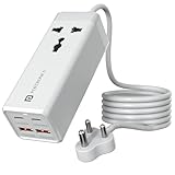 Portronics Adapto Volt 65 65W High Speed 5-in-1 Power Strip with 2 Type C PD Ports, 2 Mach USB Ports and 1 AC Power Socket, Compatible with Laptop,Smartphones, iPhones, Tablet, Power Bank(White)
