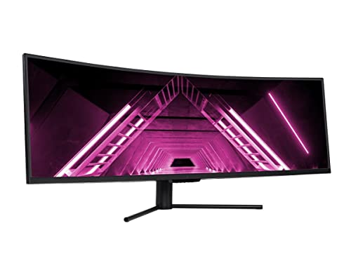 Monoprice Curved Gaming Monitor - 49In, 32:9, 1800R, 5120X1440P, Dqhd, 120Hz, Adaptive Sync, Va With Quantum Lcd, 1800R Curvature - Dark Matter Series,Grey #TOP1
