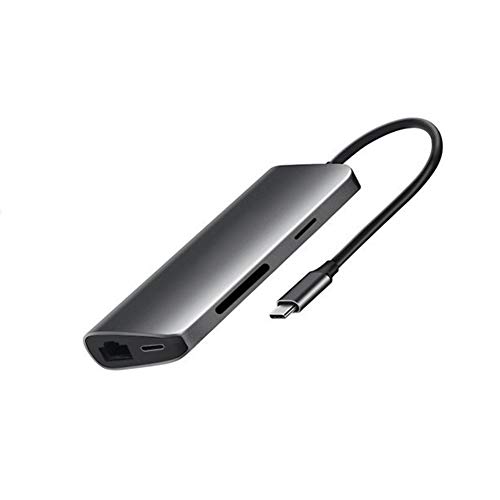 Typ C-Hub, 7-in-1-Hub-Adapter Typ C-Dockingstation an HDMI + Gigabit-Ethernet-Anschluss + USB3.0 * 2 + PD Geeignet für MacBook