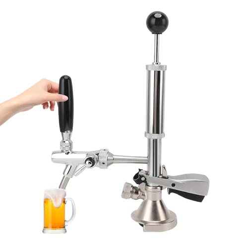 4 Zoll Bierfass Partypumpe, Edelstahl Bierfass Zapfhahn mit Luftpumpe und Verteiler, Fassbier Kegerator Pumpe für Picknicks, Partys oder Camping