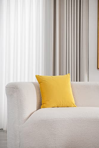 Throw Pillow Covers 16x16 Yellow: Pack of 2 Cozy Soft Velvet Square Modern Luxury Decorative Throw Pillow Cases for Sofa Couch Living Room Bed Home Decor