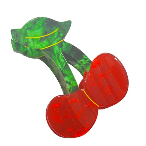 Cherry Claw Clip - Cute Acetate Cherry Strong Hold Jaw Barrette Unique Small Cool Fruit Hair Accessories for Women