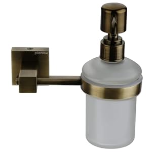 Plantex 304 Grade Stainless Steel Liquid Soap/Lotion/Handwash Dispenser for Bathroom/Kitchen - Wall Mount (Brass Antique)