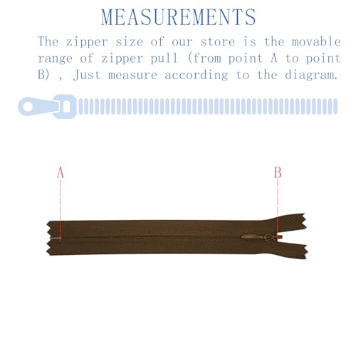 Image of ANPURZII 2PCS #3 28 Inch Brown Invisible Zippers for Sewing Skirts, Nylon Coil Bulk Zippers for Pocket, Pillow(Brown 28 inch 2PCS)