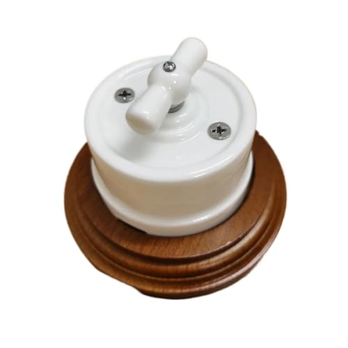 Interrupteur rotatif en céramique 10A 250V avec socle en bois à 1 trou pour maison