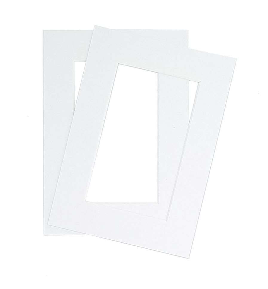 PPF (Art) Limited Two Pack of Pure White Picture/Photo Mount Size 10x34 to fit Image 8x32