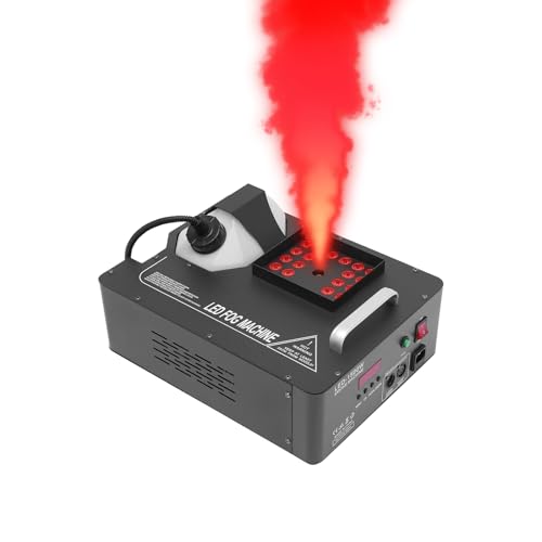 TITIDU Fog Smoke Machine,1500W Haze Machine RGB LED Fog Smoke Machine DMX Stage DJ Smoke Hazer Effect with Wireless Remote Controller