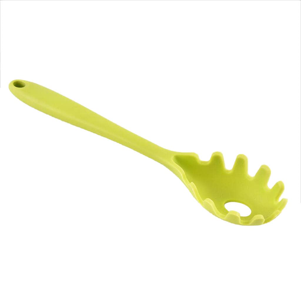 Easnea Green Silicone Pasta Fork, Spaghetti Server Tongs, Noodles Spoon, Eco Friendly And Bpa Free - 1, 28.5X5.5x3.5cm