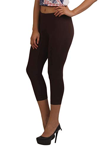 Image of Frenchtrendz Women's Cotton Spandex Stretchable Mid Rise Slim Fit Legging Capris (XS-4XL)