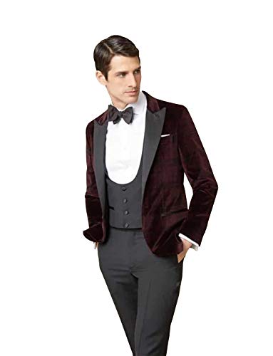 Blazer en velours pour homme avec col à revers pointu
