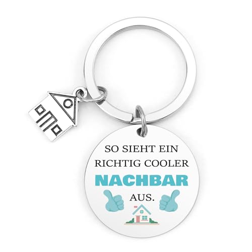 LmashRbaiw Geschenk für Nachbarn Schlüsselanhänger,Allerbeste Beste Nachbarn Geburtstag Kleines Dankeschön Geschenk Weihnachten, Danke Geschenke für Freunde