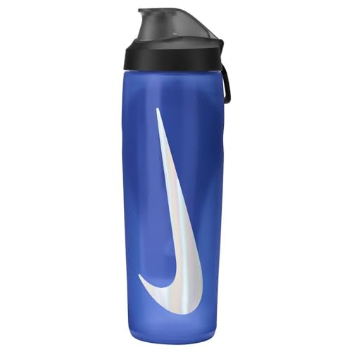 Image of Nike REFUEL BOTTLE LOCKING LID 24 OZ - GAME ROYAL /BLACK /SILVER IRIDESCENT, 709 ML