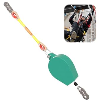 Foto di KBIBCK Dispositivo Anticaduta Retrattile 10M Linea di Vita Retrattile,Anticaduta a Richiamo Automatico con Gancio Attrezzature Protezione,Dispositivo di Sicurezza Dell'altezza Carico Massimo 150KG (A)