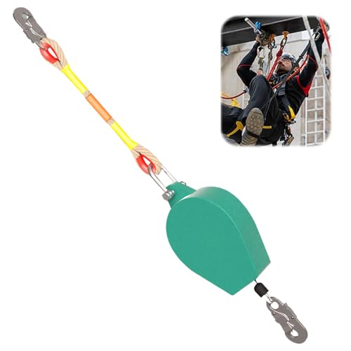 KBIBCK 10M Höhensicherungsgerät Absturzsicherung, Absturzsicherung Einziehbar, Tragbar Fallschutz Auffanggerät, Klettern Sicherungsgerät, Absturzsicherung Abseilgerät für Luftarbeiten, Klettern (Grün)
