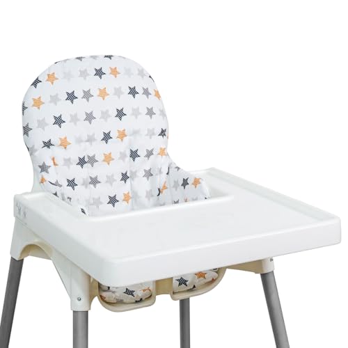 Image of for IKEA High Chair Cushion, High Chair Pad for IKEA Antilop Highchair, Cotton Non-Slip, Soft, Baby Sitting More Comfortable (Colorful Stars)