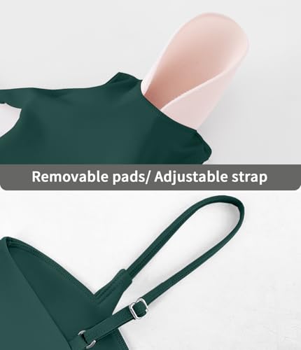 Image of Comper Sports Bra for Women Wirefree Racerback Workout Bras Sexy Thin Straps Yoga Sport Bras with Removable Pads