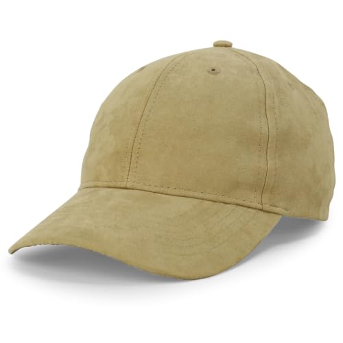 Image of Trendy Apparel Shop Plain Faux Suede Leather Adjustable Structured Baseball Cap