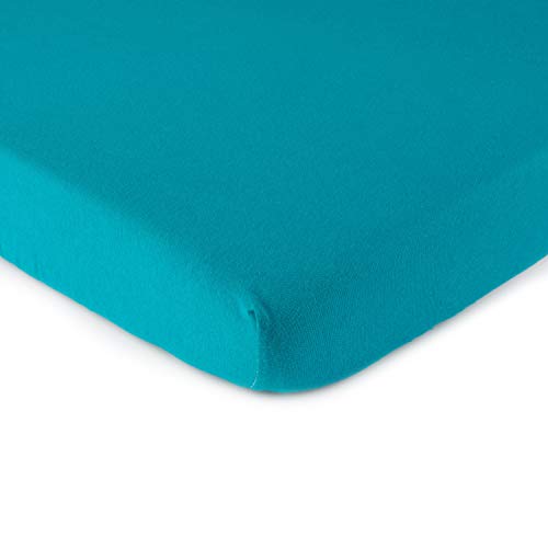 Image of SheetWorld Fitted Pack N Play Playard Sheet Compatible with Delta Children LX Deluxe Portable Baby Play Yard 26 x 38 inches, 100% Cotton Jersey, Hypoallergenic, Butter Soft, Teal, Made in USA