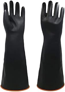  Chemical Resistant Gloves, Reusable Heavy Duty Safety Work Gloves, Resist Strong Acid, Alkali and Oil,45cm