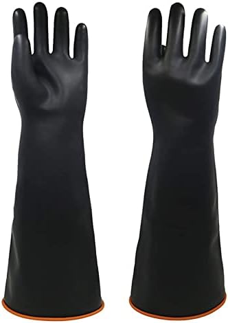  Chemical Resistant Gloves, Reusable Heavy Duty Safety Work Gloves, Resist Strong Acid, Alkali and Oil,45cm
