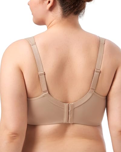 Image of HSIA Bras for Women Minimizer Full Coverage, Plus Size T Shirt Unlined Underwire Smooth Bra, Seamless Cups Joan Ultimate Soft