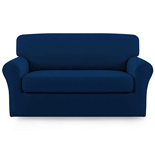 Image of Easy-Going 2 Pieces Stretch Loveseat Couch Sofa Slipcover Washable