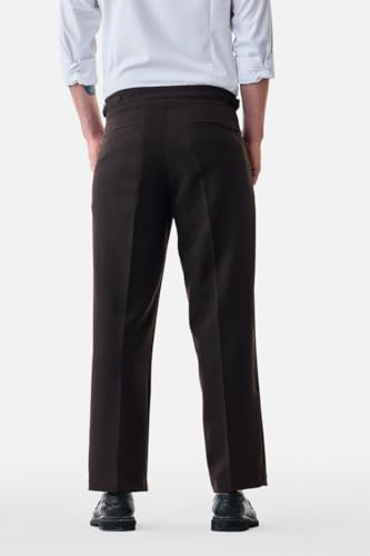 Image of SNITCH Men Casual Trousers | Relaxed Fit with Turned-Up Cuffs & Solid Pattern | Cotton Blend Fabric with Medium Stretch for Summer & Everyday Wear
