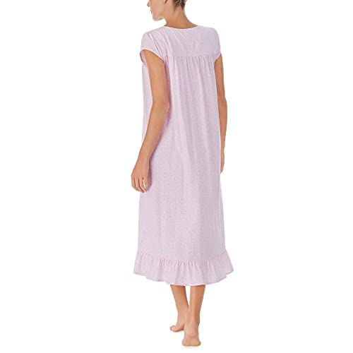 Eileen West 48" Cap Sleeve Gown Pink Ground Floral Xs #TOP1